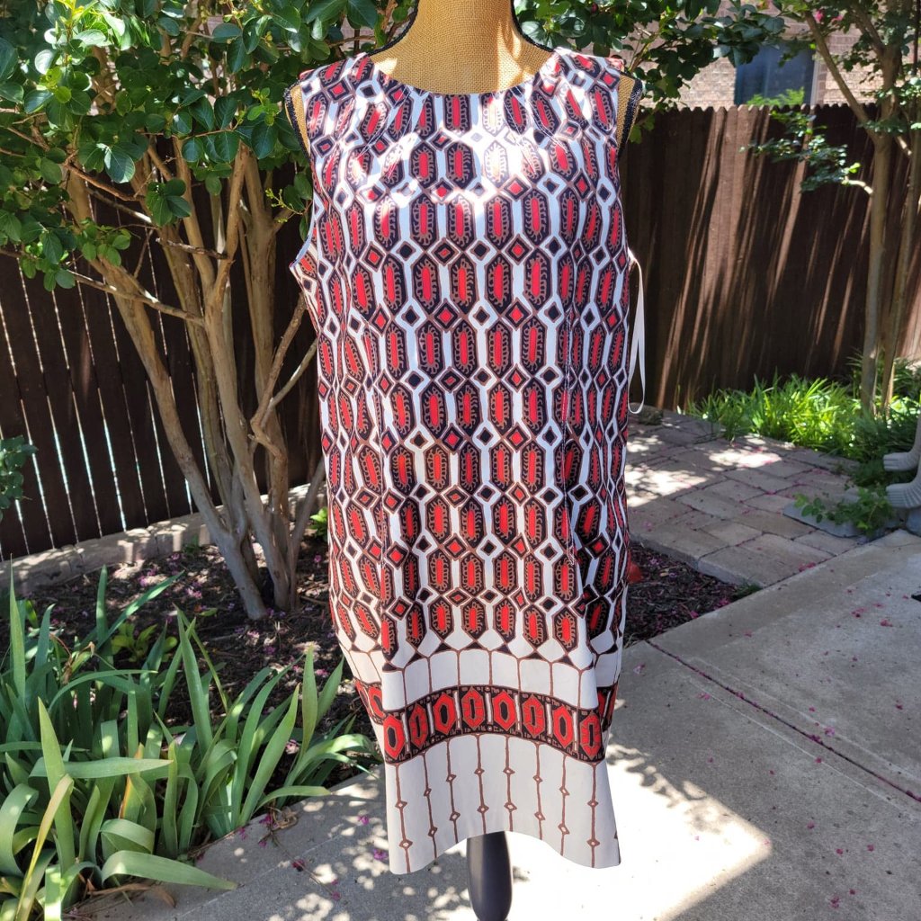 Talbots Sleeveless Dress With Diamond Pattern